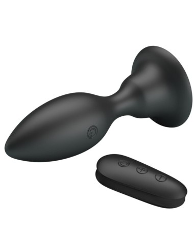 MR PLAY - ANAL PLUG WITH VIBRATION BLACK REMOTE CONTROL