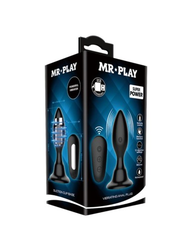 MR PLAY - ANAL PLUG WITH VIBRATION BLACK REMOTE CONTROL