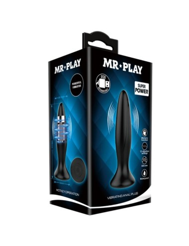 MR PLAY - RECHARGEABLE BLACK VIBRATOR ANAL PLUG