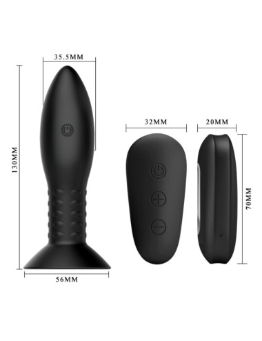 MR PLAY - PLUG WITH BLACK ROTATING BALLS REMOTE CONTROL