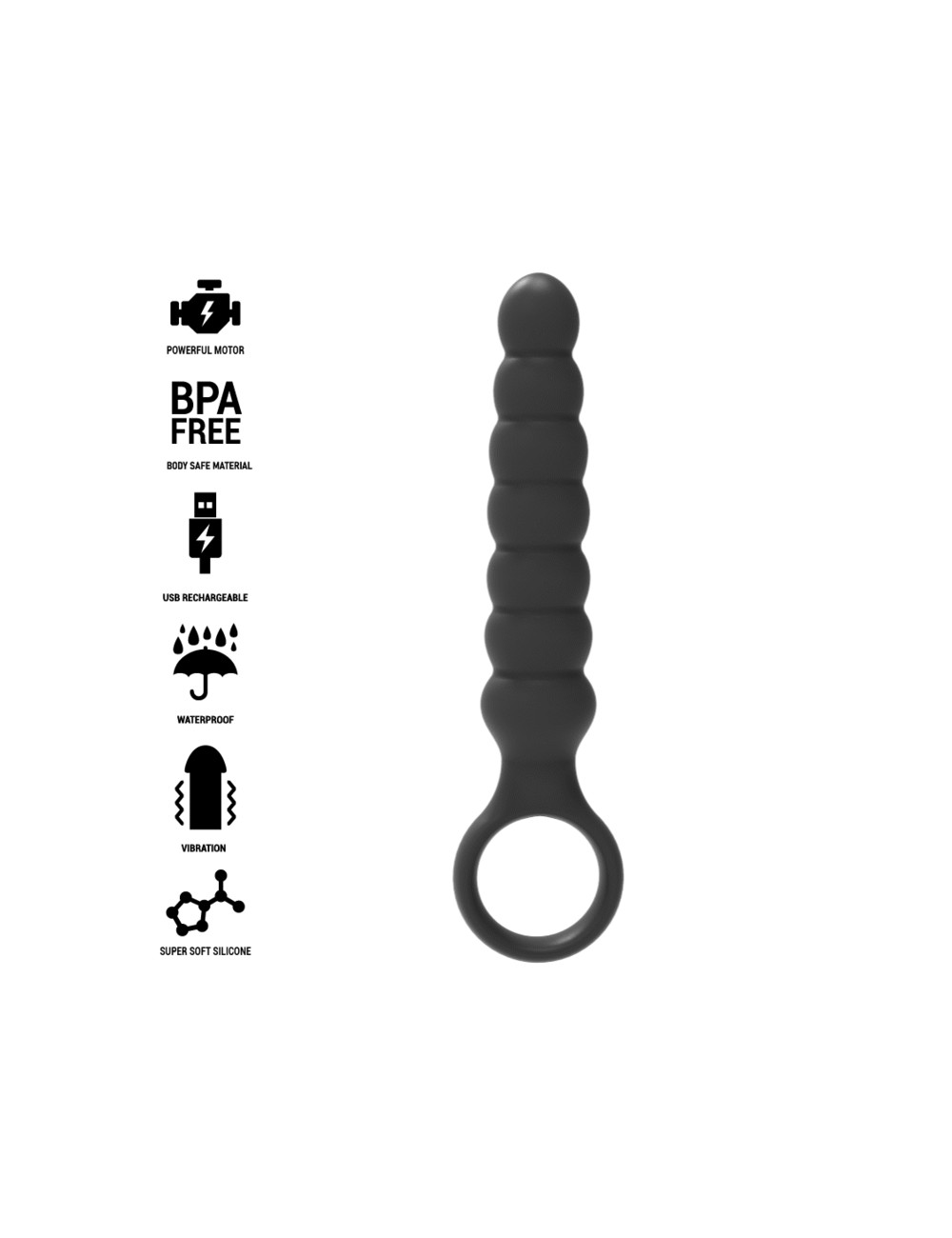 BLACK&SILVER - BOB POWERFUL SILICONE ANAL DILATOR