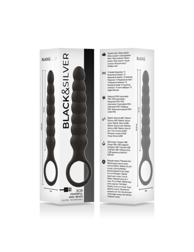 BLACK&SILVER - BOB POWERFUL SILICONE ANAL DILATOR