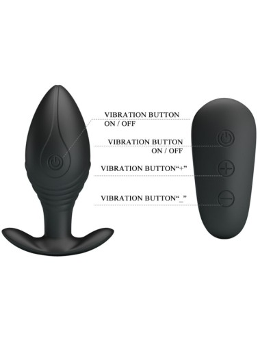 PRETTY LOVE - REGINA ANAL PLUG RECHARGEABLE VIBRATOR BLACK