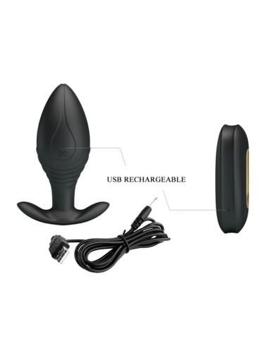 PRETTY LOVE - REGINA ANAL PLUG RECHARGEABLE VIBRATOR BLACK