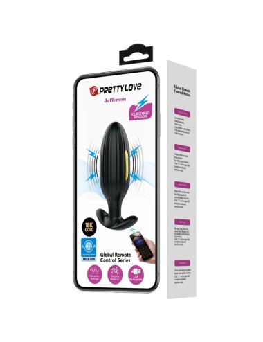PRETTY LOVE - JEFFERSON APP CONTROLLED ANAL PLUG BLACK