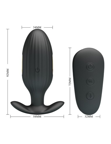 PRETTY LOVE - KELLY PLUG ANAL RECHARGEABLE VIBRATOR BLACK