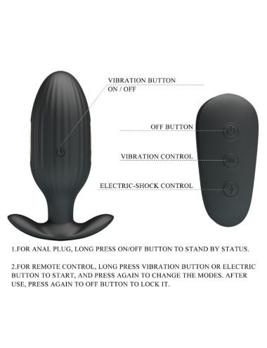 PRETTY LOVE - KELLY PLUG ANAL RECHARGEABLE VIBRATOR BLACK