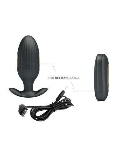 PRETTY LOVE - KELLY PLUG ANAL RECHARGEABLE VIBRATOR BLACK