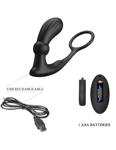 PRETTY LOVE - WARREN BLACK ANAL RING & VIBRATOR