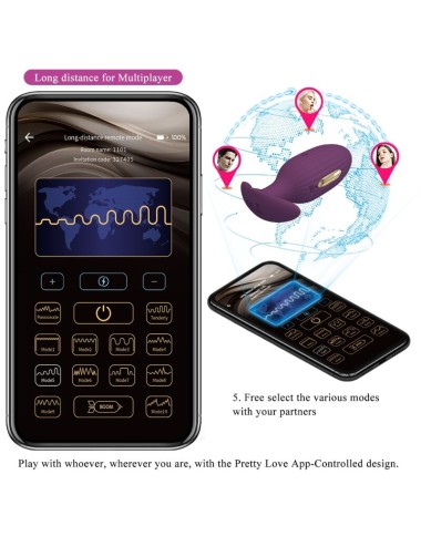 PRETTY LOVE - JEFFERSON APP CONTROLLED ANAL PLUG PURPLE