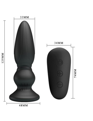MR PLAY - POWERFUL VIBRATOR REMOTE CONTROL ANAL PLUG BLACK