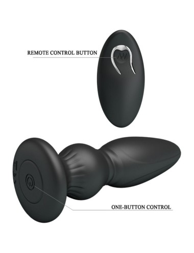 MR PLAY - POWERFUL VIBRATOR REMOTE CONTROL ANAL PLUG BLACK