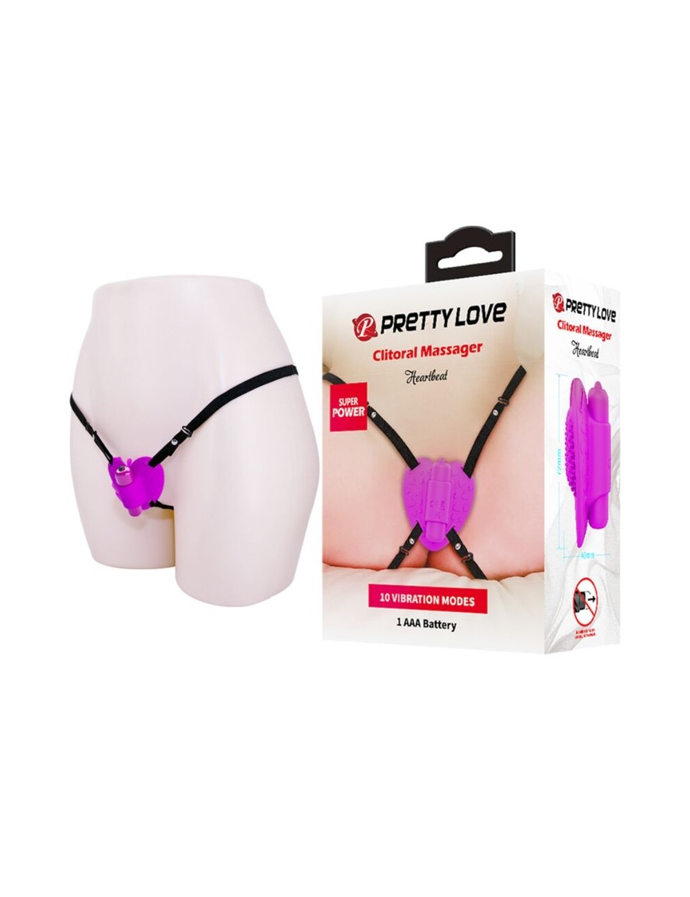 PRETTY LOVE - HEARTBEAT CLITORIS MASSAGER 10 VIBRATION MODES PURPLE