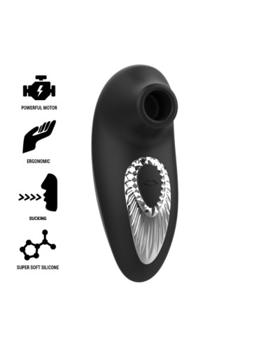 BLACK&SILVER - DRAKE DELUXE SUCKING VIBE RECHARGEABLE SILICONE BLACK