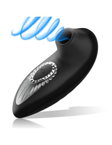 BLACK&SILVER - DRAKE DELUXE SUCKING VIBE RECHARGEABLE SILICONE BLACK