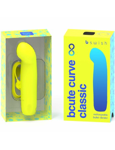 B SWISH - BCUTE CURVE INFINITE CLASSIC RECHARGEABLE SILICONE VIBRATOR YELLOW