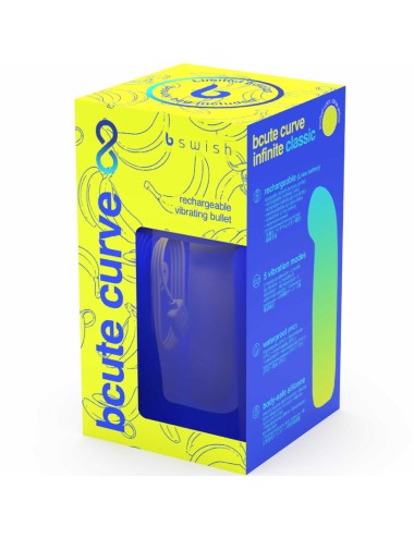 B SWISH - BCUTE CURVE INFINITE CLASSIC LIMITED EDITION RECHARGEABLE SILICONE VIBRATOR YELLOW