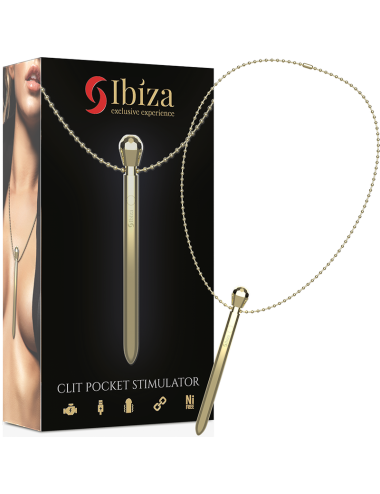 IBIZA - CLIT POCKET STIMULATOR NECKLACE USB CHARGER 12 VIBRATION MODES GOLDEN 12