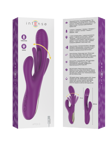 INTENSE - APOLO RECHARGEABLE MULTIFUNCTION VIBRATOR 7 VIBRATIONS WITH SWINGING MOTION PURPLE