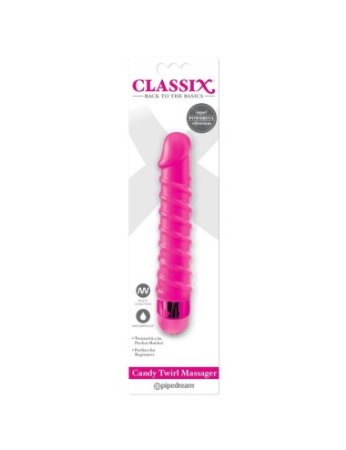 CLASSIX - CANDY TWIRL VIBRATING MASSAGER 16.5 CM PINK
