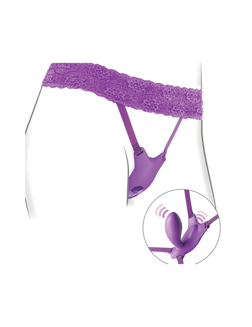 FANTASY FOR HER - BUTTERFLY HARNESS G-SPOT WITH VIBRATOR, RECHARGEABLE & REMOTE CONTROL VIOLET