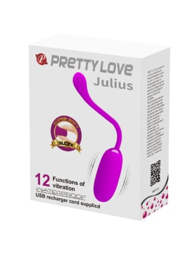 PRETTY LOVE - JULIUS WATERPROOF-RECHARGEABLE VIBRATING EGG PURPLE