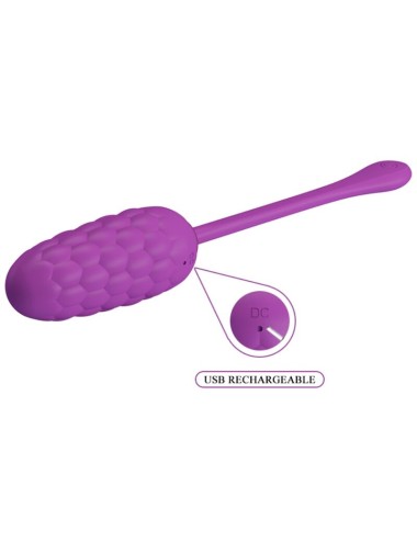 PRETTY LOVE - VIBRATING EGG WITH PURPLE RECHARGEABLE MARINE TEXTURE