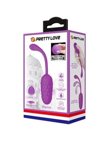 PRETTY LOVE - VIBRATING EGG WITH PURPLE RECHARGEABLE MARINE TEXTURE