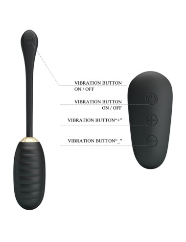 PRETTY LOVE - DOREEN LUXURY RECHARGEABLE VIBRATING EGG BLACK