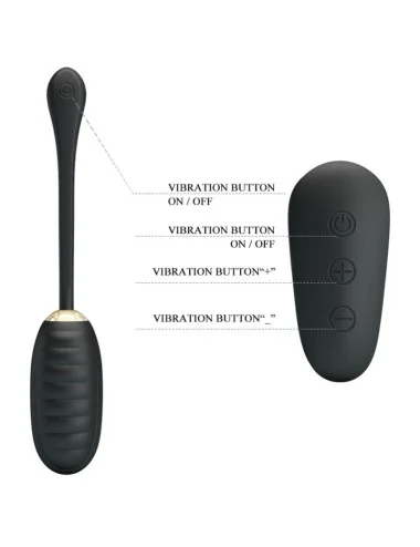 PRETTY LOVE - DOREEN LUXURY RECHARGEABLE VIBRATING EGG BLACK