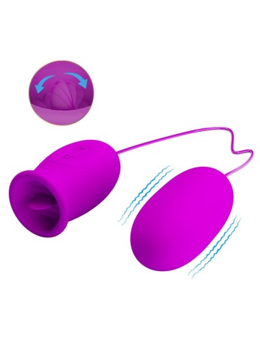 PRETTY LOVE - DAISY DUAL EGG RECHARGEABLE VIBRATOR PURPLE