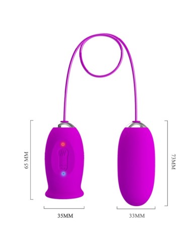 PRETTY LOVE - DAISY DUAL EGG RECHARGEABLE VIBRATOR PURPLE