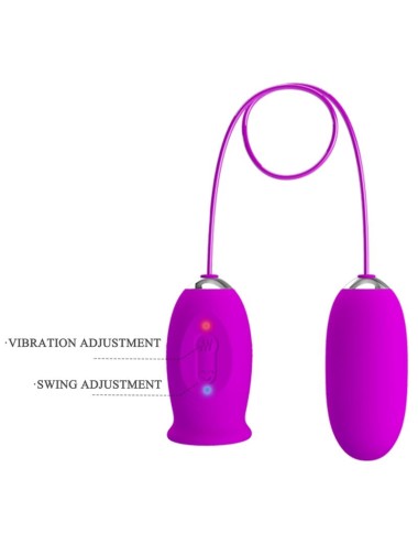 PRETTY LOVE - DAISY DUAL EGG RECHARGEABLE VIBRATOR PURPLE
