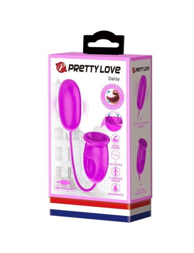 PRETTY LOVE - DAISY DUAL EGG RECHARGEABLE VIBRATOR PURPLE