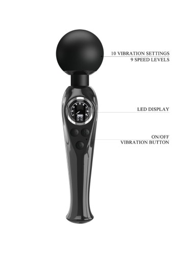 PRETTY LOVE - SKYLER VIBRATOR WAND BLACK
