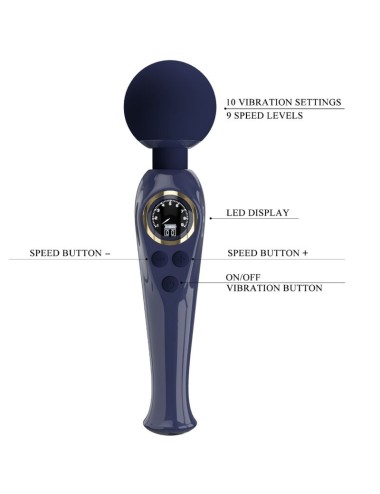 PRETTY LOVE - SKYLER VIBRATOR WAND BLUE