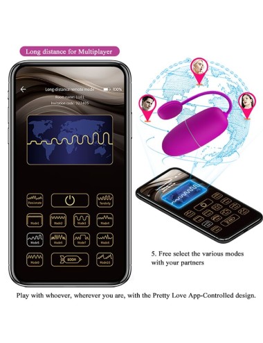 PRETTY LOVE - NYMPH VIBRATING EGG APP CONTROLLED PURPLE