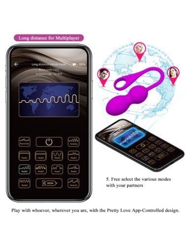PRETTY LOVE - ELVIRA RECHARGEABLE VIBRATING BALLS PURPLE