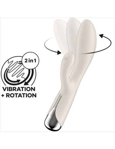SATISFYER - SPINNING RABBIT 1 CLITORIS AND G-SPOT STIMULATION BEIGE