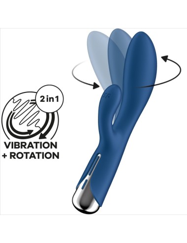 SATISFYER - SPINNING RABBIT 1 CLITORIS AND G-SPOT STIMULATION BLUE