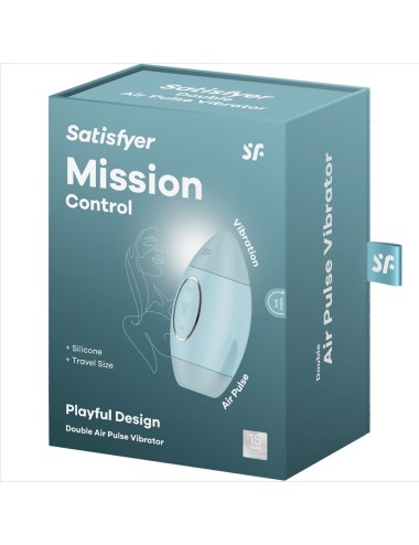 SATISFYER - MISSION CONTROL BLUE SMALL DOUBLE IMPULSE VIBRATOR