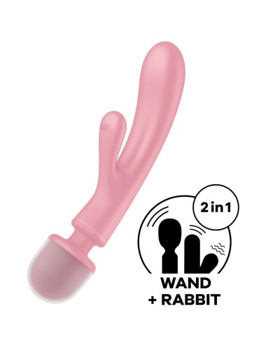 SATISFYER - TRIPLE LOVER RABBIT VIBRATOR MASSAGER PINK