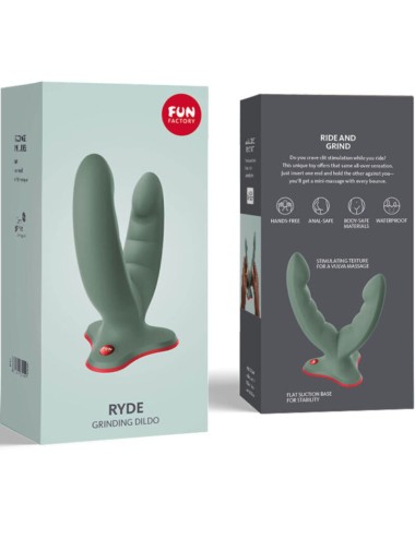 FUN FACTORY - RYDE DOUBLE DILDO & MASSAGER GREEN