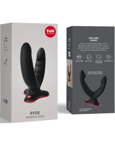 FUN FACTORY - RYDE DOUBLE DILDO & MASSAGER BLACK