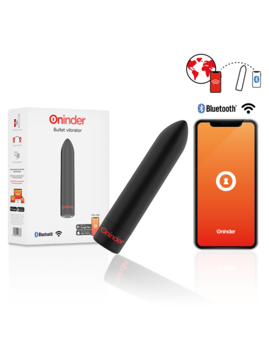 ONINDER - BERLIN BULLET VIBRATOR BLACK 9 MODES 8.5 X 2 CM - FREE APP