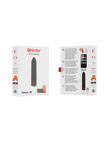 ONINDER - BERLIN BULLET VIBRATOR BLACK 9 MODES 8.5 X 2 CM - FREE APP