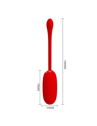 PRETTY LOVE - JULIUS WATERPROOF-RECHARGEABLE VIBRATING EGG RED