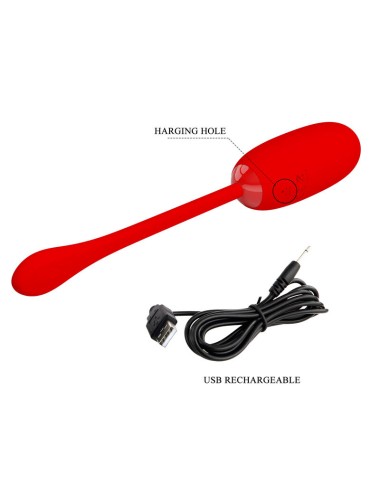 PRETTY LOVE - JULIUS WATERPROOF-RECHARGEABLE VIBRATING EGG RED