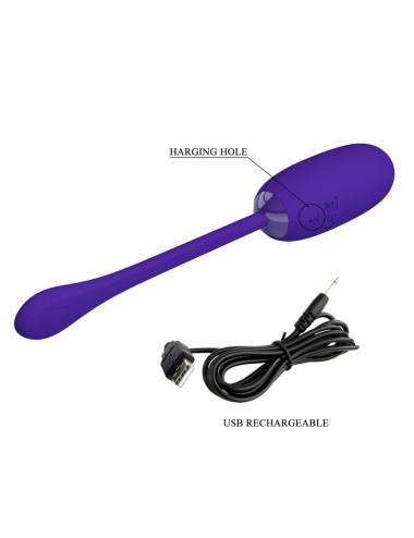 PRETTY LOVE - JULIUS WATERPROOF-RECHARGEABLE VIBRATING EGG PURPLE