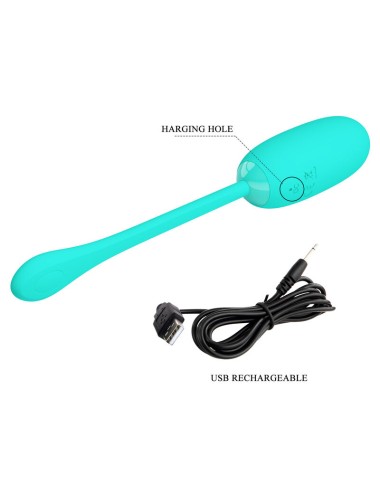 PRETTY LOVE - JULIUS WATERPROOF-RECHARGEABLE VIBRATING EGG AQUA GREEN